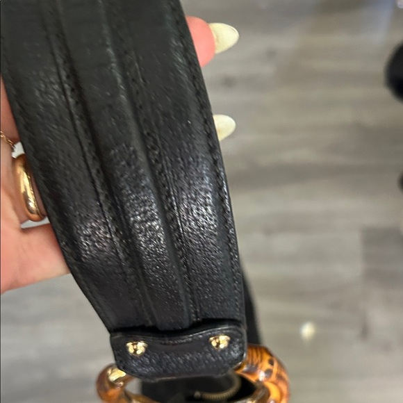 Authentic Gucci Black Hobo Bag with Bamboo Accents - Picture 5 of 15